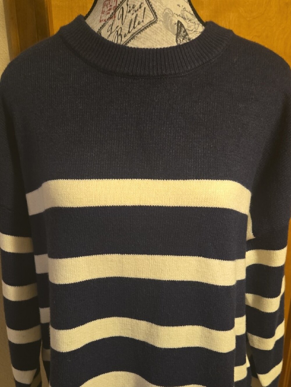 Blu Pepper Navy and White Striped Crewneck Sweater NWT - Picture 3 of 13